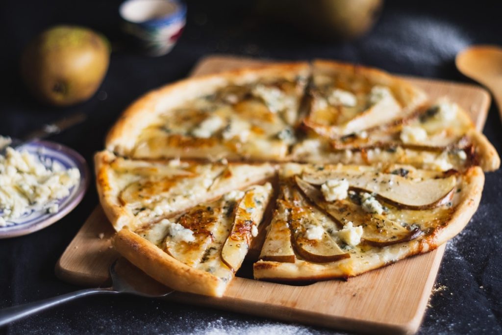 pizza de pera y gorgonzola